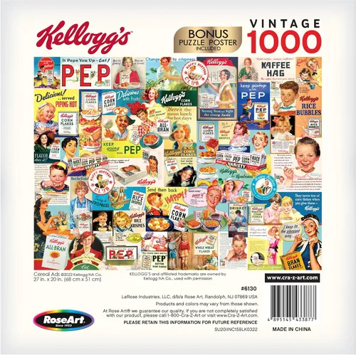 Miniatura 5 de RoseArt - Kellogg's - Anuncios de cereales - Rompecabezas de 1000 piezas para adultos