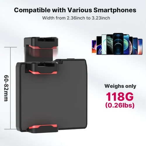 Miniatura 3 de CG-02 - Soporte de agarre para teléfono inteligente con obturador remoto, montaje de trípode de mano, accesorios de fotografía de mano, compatible