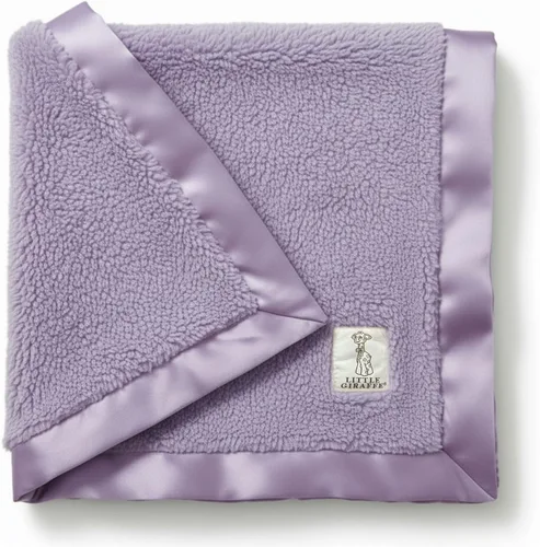 Miniatura 9 de Little Giraffe Manta de chenilla para bebé, felpilla suave con ribete satinado, 29 x 35 pulgadas, color azul, ultrasuave, suave y segura, ligera