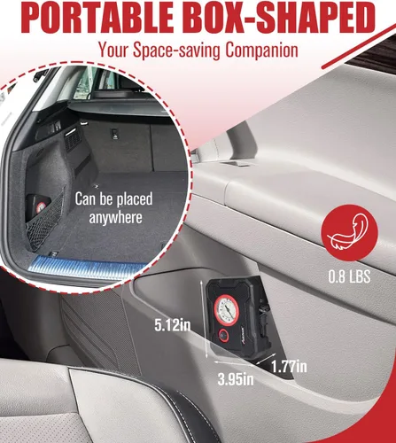 Miniatura 4 de AVID POWER Inflador de neumáticos de 12 V, compresor de aire portátil para automóvil con indicador de pantalla y luz LED, bomba de aire