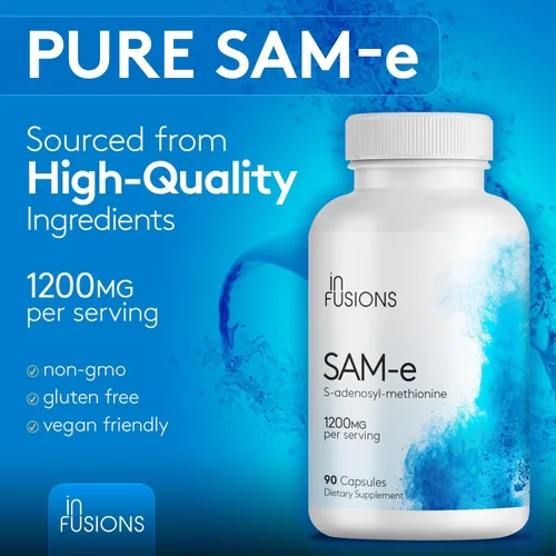 Miniatura 4 de Infusiones Máxima Fuerza Pure SAM-e 1200mg 90 Cápsulas Vegetales (S-adensoil-metionina)