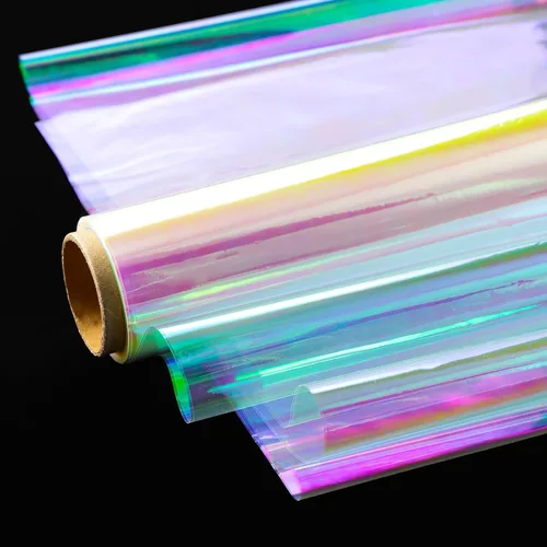Envoltura de celofán iridiscente de 32 pulgadas para cestas de regalo, papel de regalo arcoíris, rollo de película arcoíris para bolsas, ramo de