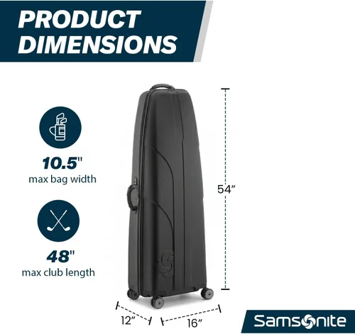 Miniatura 3 de Samsonite Tour Deluxe - Funda rígida para golf, bolsa de viaje de golf, carcasa ABS ligera y duradera, ruedas multidireccionales de 360 grados Negro