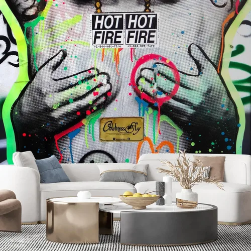 Miniatura 111 de SIGNFORD - Papel tapiz de colorido diseño de graffiti, removible para dormitorio o sala de estar, 100 x 144 pulgadas Graffitis-1911-m04