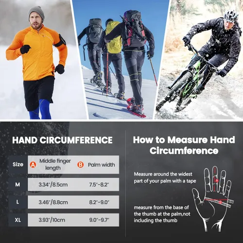 Miniatura 6 de Guantes de invierno para hombres y mujeres guantes de pantalla táctil mejorados resistentes al viento guantes térmicos cálidos para ciclismo correr