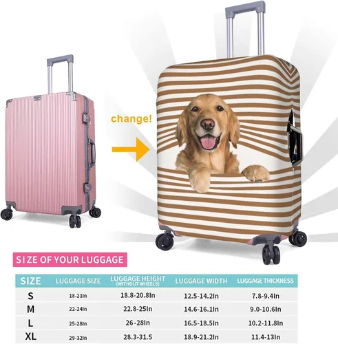 Miniatura 6 de Nogay Golden Retriever - Funda elástica para maleta, para damas, niñas, Blanco