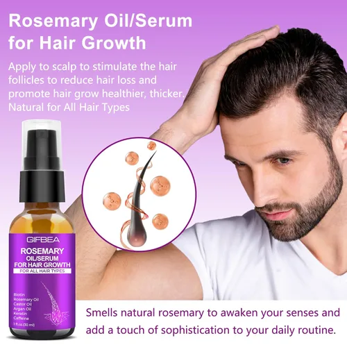 Miniatura 4 de Aceite de romero suero para el crecimiento del cabello con agua de romero y agua de arroz en aerosol para el crecimiento del cabello, aceite