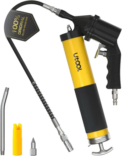 Miniatura 12 de UTOOL Pistola de engrase, 8000 PSI Juego de pistola de engrase resistente con carga de 14 onzas, manguera flexible de resorte de 18 pulgadas, 2