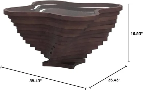 Miniatura 2 de by Papella Design, Mesas de centro de nogal natural Veener para sala de estar, mesa rústica, mesa de centro para sala, mesa central, mesa