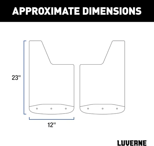 Miniatura 2 de LUVERNE 250423 Protectores de lodo de goma texturizada delanteros o traseros de 12 pulgadas x 23 pulgadas, Ford F-150 seleccionado, Lincoln Mark LT