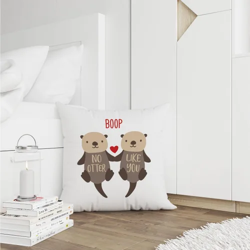 Miniatura 4 de Regalos de nutria: fundas de almohada de amor 18x18, funda de almohada de nutria para ella, regalo del día de San Valentín