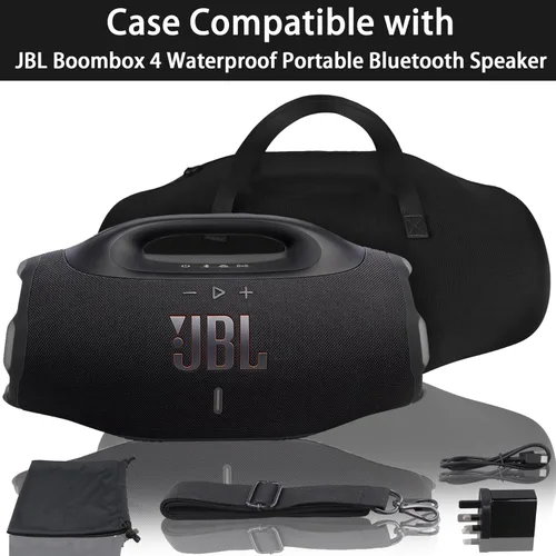 Miniatura 3 de co2CREA Funda de viaje rígida de repuesto para altavoz Bluetooth portátil impermeable JBL Boombox 4 (funda negra)