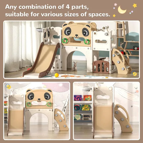 Miniatura 2 de NYEEKOY Juego de tobogán y escalador 9 en 1 para niños pequeños, independiente para interiores y exteriores, tobogán para niños de 1 a 8 años, patio