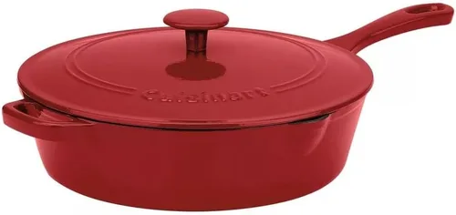 Miniatura 15 de Cuisinart Freidora de pollo de hierro fundido de 12 pulgadas con tapa, capacidad de 4.5 cuartos de galón, interior esmaltado de porcelana, apta