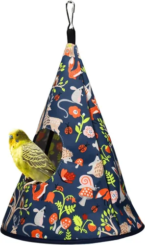 Miniatura 8 de Loro cacatúa cálida cama nido de pájaros para todas las estaciones, hamaca colgante para pájaros, cama para dormir, loro cama escondida, tela