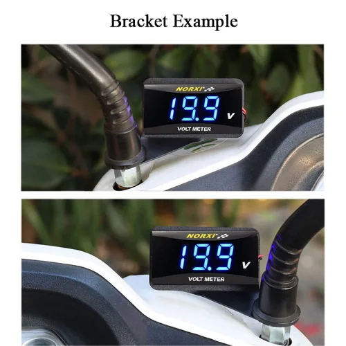 Miniatura 3 de Voltímetro digital para motocicleta, medidor de voltaje CC de 12 V, medidor de voltaje impermeable para automóvil y motocicleta con función de Rojo