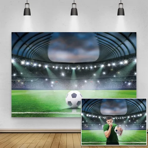 Yeele Fondo de campo de fútbol de 5 x 3 pies, proyector de fondo de competición deportiva para fotografía de recién nacidos, niños, fiesta de