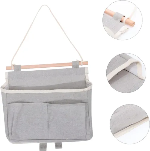 Miniatura 4 de Cabilock Bolsa de almacenamiento colgante Gancho para colgar en la puerta, organizador de dormitorio, bolsa para colgar en la pared gris para oficina