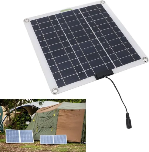 Miniatura 4 de Kit de panel solar de 200 W, controlador de carga solar con enchufe OBD, panel solar de energía portátil para automóvil, camión, barco, RV