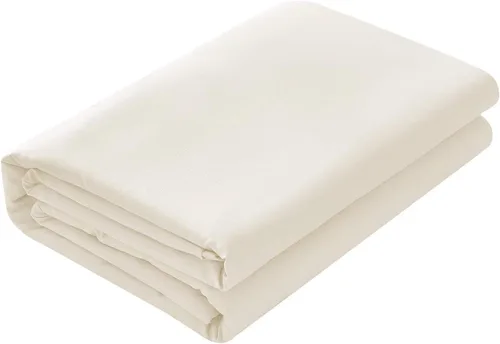 Sábanas 100% de algodón egipcio de alta calidad, 600 hilos, 1 sábana encimera sólida color marfil (sábana superior) individual XL, 70 x 102 pulgadas