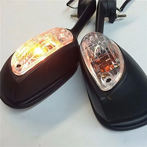 Miniatura 2 de Espejos estilo SMT-OEM compatibles con Suzuki GSXR600 750 2009 2010 2011 2012 GSXR1000 Negro con luz LED amarilla Señales de giro Producto