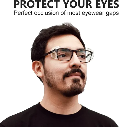 Miniatura 3 de 22 pares de protectores laterales para lentes de ojos, gafas de seguridad con lado para protección ocular, se adapta a anteojos pequeños a medianos