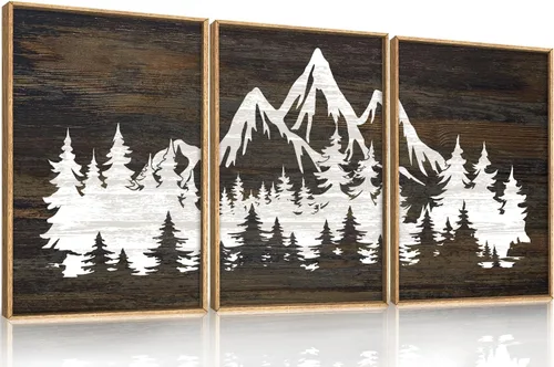 Miniatura 43 de LHIUEM Gran Arte de Pared de Lienzo Abstracto Marrón Gris Enmarcado, Decoración de Pared en Toques de Pincel Pastel, Pintura de Pared Moderna