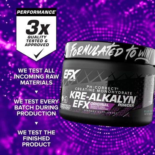 Miniatura 5 de EFX Sports Kre-Alkalyn EFX Powder Suplemento en polvo de monohidrato de creatina pH correcto Fuerza, crecimiento muscular y rendimiento 55