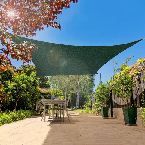 Miniatura 2 de Toldo tipo vela rectangular de 2 x 2 pies, con bloqueo UV para patio, terraza, pérgola, jardín, césped, actividades al aire libre (Verde)