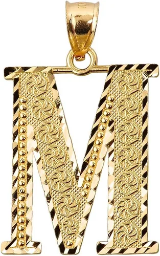 Miniatura 27 de Colgante personalizado de oro amarillo de 10 quilates con letras iniciales A-Z