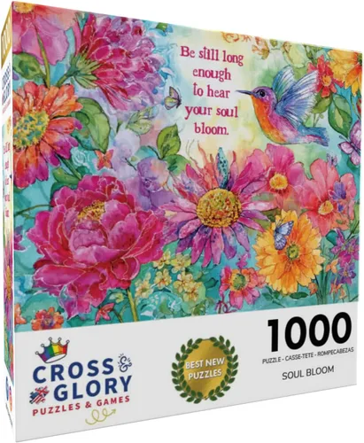 Miniatura 2 de Cross & Glory Soul Bloom - Rompecabezas de 1000 piezas para adultos Coloridas ilustraciones florales y de pájaros Experiencia de rompecabezas