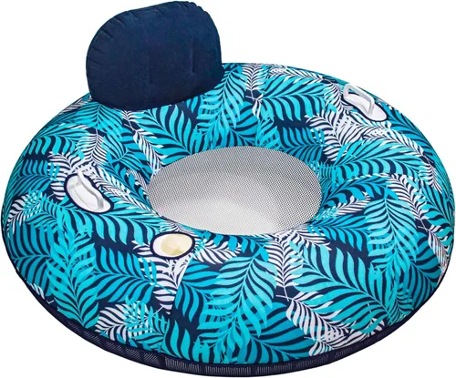 Aqua Pool Chair Float Lounge for Adults – Multiple Colors/Shapes/Styles – for Adults and Kids Floating Supreme Lake River Tubo Azul/Helecho Blanco