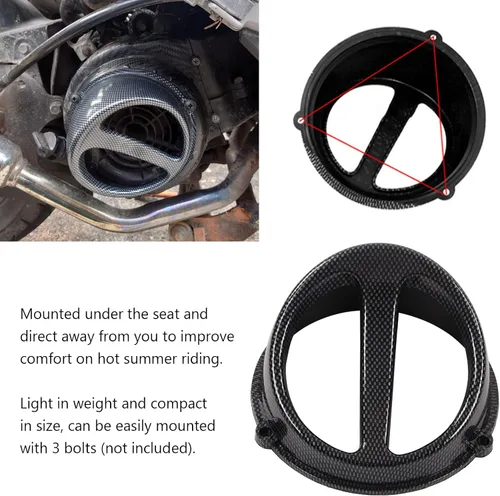 Miniatura 7 de Fydun Cubierta del ventilador de refrigeración del motor de la motocicleta de fibra de carbono Air Scoop Accesorios de motocicleta reemplazo
