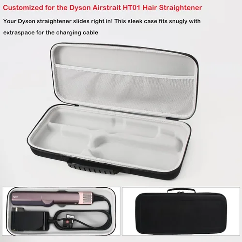 Miniatura 2 de Funda de viaje rígida compatible con Dyson Airstraight HT01 alisador de pelo y fuente de alimentación, funda de transporte impermeable y a prueba