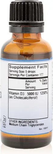 Miniatura 8 de Pure Mountain Botanicals Gotas líquidas de vitamina D3 de 5000 UI (125 mcg) - Gotas Kosher D3 en aceite MCT, sin OMG, sin gluten, sin sabor, 177
