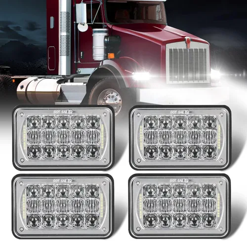 SPL Faros delanteros LED aprobados por DOT de 60 W, 4 x 6 pulgadas, con DRL y haz sellado Hi/Lo para H4651 H4652 H4656 H4666 H6545 Freightliner