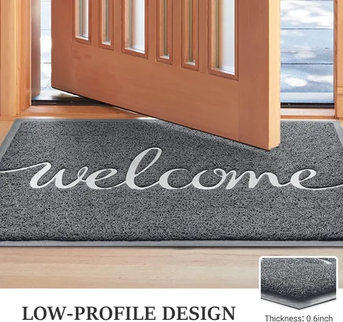 Miniatura 4 de Alfombra de puerta, alfombra de bienvenida de perfil bajo, alfombra de piso delantera para interiores y exteriores, alfombra antideslizante