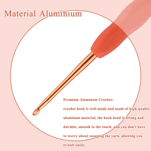 Miniatura 3 de Gancho de ganchillo para principiantes de 2.5mm, ganchos de ganchillo con mango ergonómico para manos artríticas, agujas de tejer cómodas y suaves