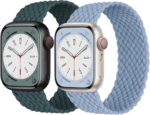 Miniatura 14 de Paquete de 2 correas trenzadas Solo Loop para Apple Watch de 1.575 pulgadas, 1.614 pulgadas, 1.654 pulgadas, 1.732 pulgadas, 1.772 pulgadas, 1.732