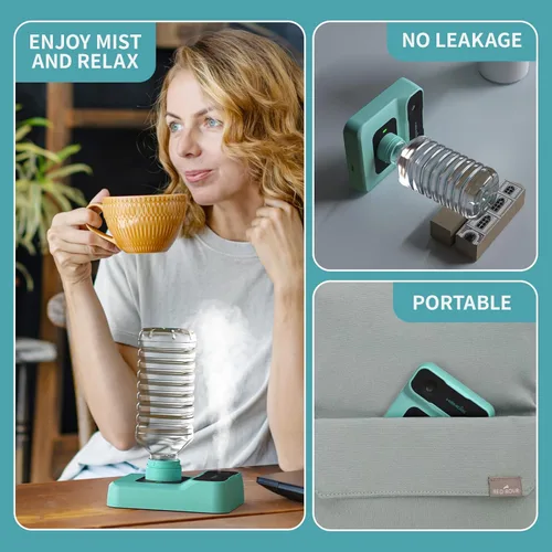 Miniatura 4 de Humidificador de viaje, pequeño humidificador portátil para plantas, dormitorio, oficina, hotel o automóvil, 5000 mAh, funciona con batería, mini