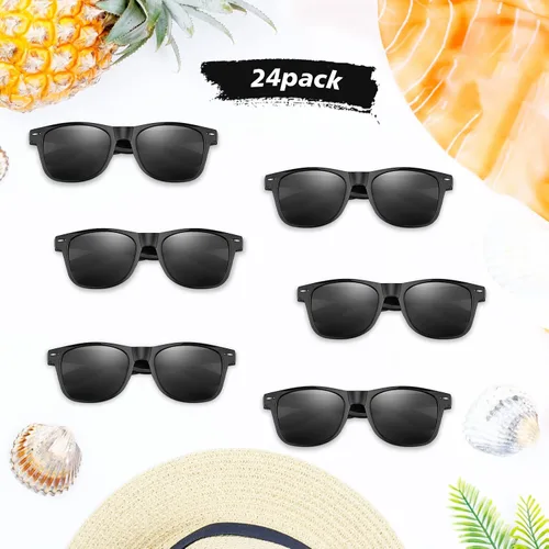 Miniatura 32 de FEPITO Paquete de 24 lentes de sol de fiesta a granel para regalos de fiesta de cumpleaños, rellenos de bolsas de golosinas para playa, piscina