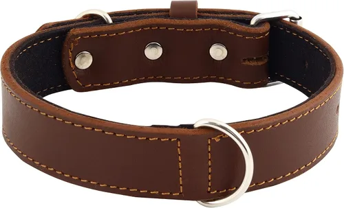 Miniatura 3 de Collar de perro de cuero genuino, acolchado suave, de cuero fuerte, hebilla de níquel inoxidable Lo mejor para cachorros, razas pequeñas, medianas