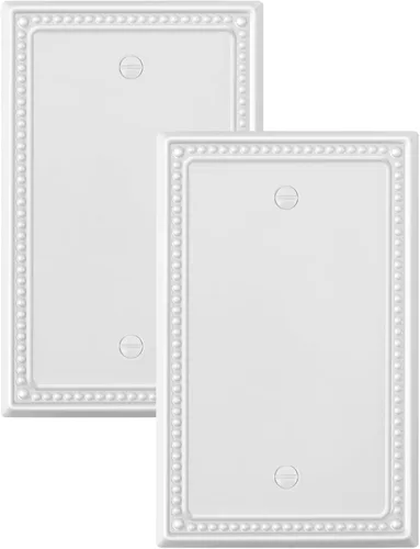 Miniatura 48 de Paquete de 4 placas de cubierta para interruptor de luz de palanca individual, cubiertas decorativas de perlas, placa de pared de metal almendra