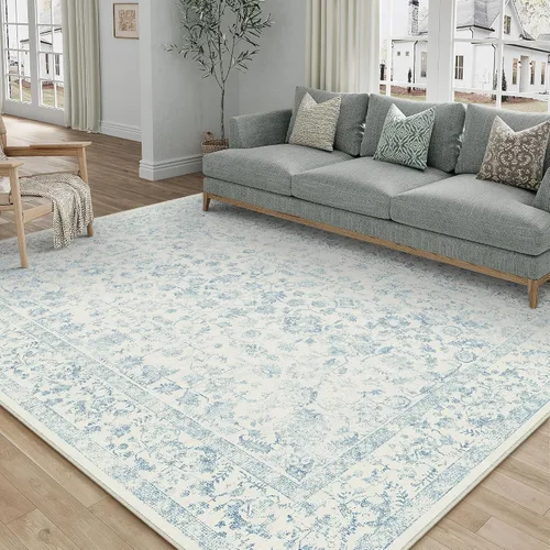 Miniatura 99 de PureCozy Alfombra de área beige de 2 x 3 pulgadas, lavable, vintage, pequeña, para entrada, cocina, suave, retro, floral, de pelo bajo, tapete