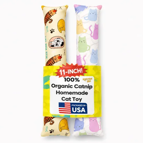 Miniatura 2 de Kitty Kick Stix Juego de 2 (11 pulgadas) – Juguete duradero para gatos – Pateador de hierba gatera para gatos y gatitos – Juguetes interactivos