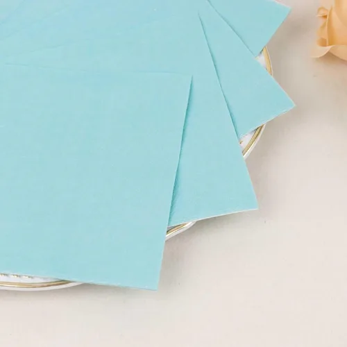 Miniatura 7 de Efavormart 50 Pack 5"x5" Servilletas azules de papel suaves de 2 capas, servilletas desechables para cóctel - 18 GSM