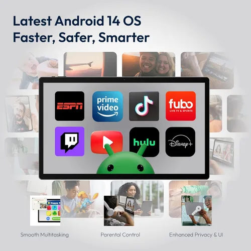 Miniatura 11 de MESWAO Tablet grande Android 14 de 15.6 pulgadas 2025, pantalla FHD IPS, Helio G99 Octa-Core, 8 GB de RAM 256 GB ROM expandible 1 TB, altavoces