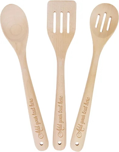 Miniatura 9 de PrintSupremacy - Utensilios de cocina personalizados de madera de haya, utensilios de cocina de madera antiadherente, utensilios de cocina, juego