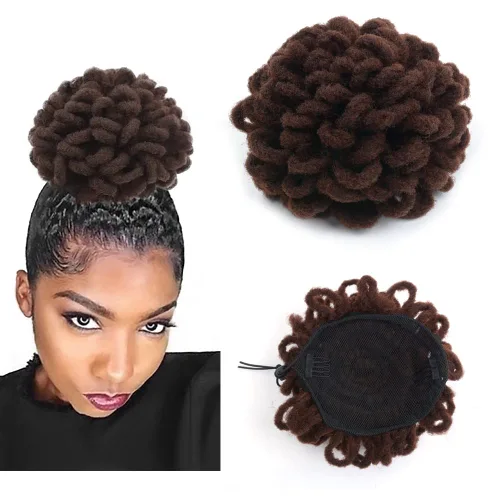 Miniatura 34 de Yinmei Baibian Loc Cola de Caballo con Cordón Moño de Pétalos Moños de Rastas Afro Rojas Cola de Caballo Rizado Hinchado Trenza Colas de Caballo