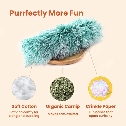 Miniatura 2 de Paquete de 3 juguetes de almohada para gatos con hierba gatera, juguetes de felpa suave, juguetes interactivos para masticar gatitos, juguetes